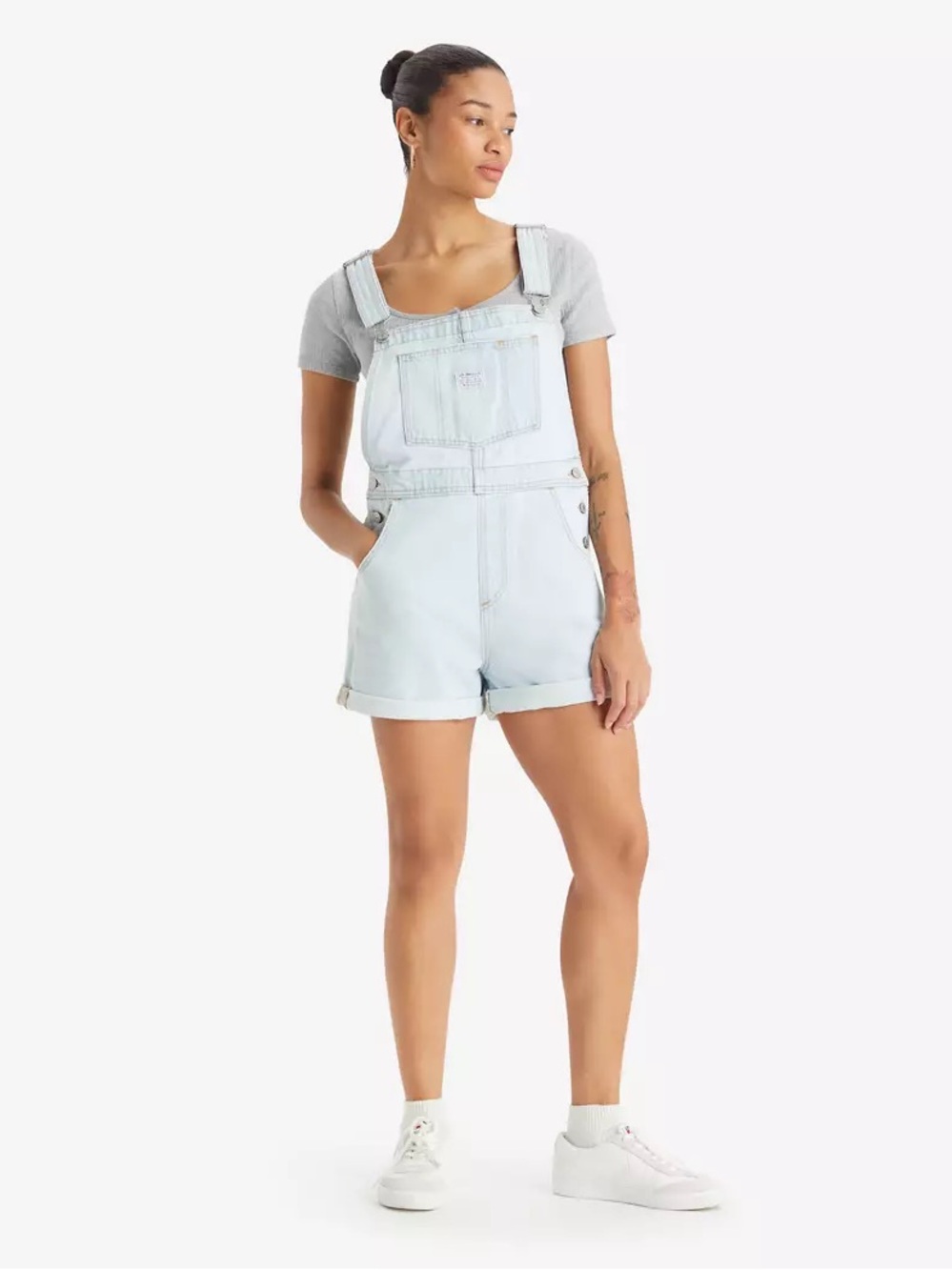 Levis Vintage Shortalls Light Wash Size Medium